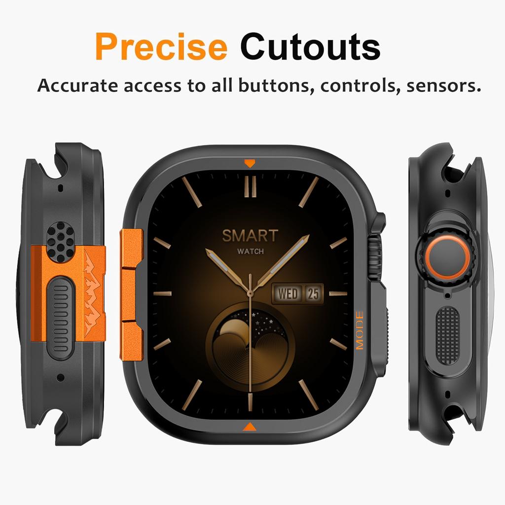Luxury Case+Strap For Apple Watch Series10 46mm Titanium Metal Bracelet Hard Frame Protect Cover For Iwatch Ultra 2/1 49mm 44mm 45mm Band