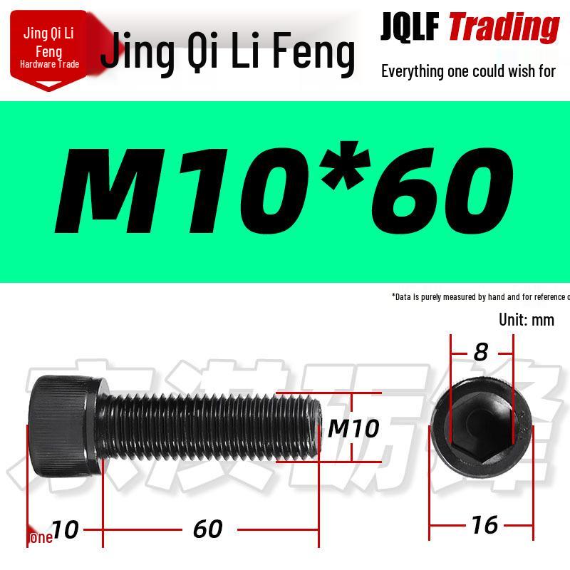 Grade 12.9 Full Thread Hex Socket Head Cap Screws - M3-M14 Black Cylindrical Bolts for Maker Accessories