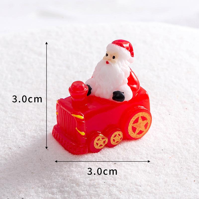 Santa Snowman Ornament Accessories Micro Landscape Christmas Gift Snowmobile Elk Resin Ornaments