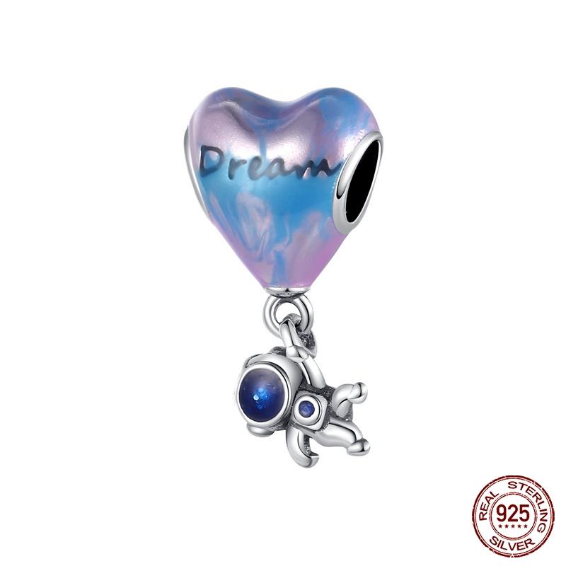 New Copper Fashion Glowing Space Astronaut Spaceship Charms Beads Fit Brand Original Bracelet Diy Jewelry Gift