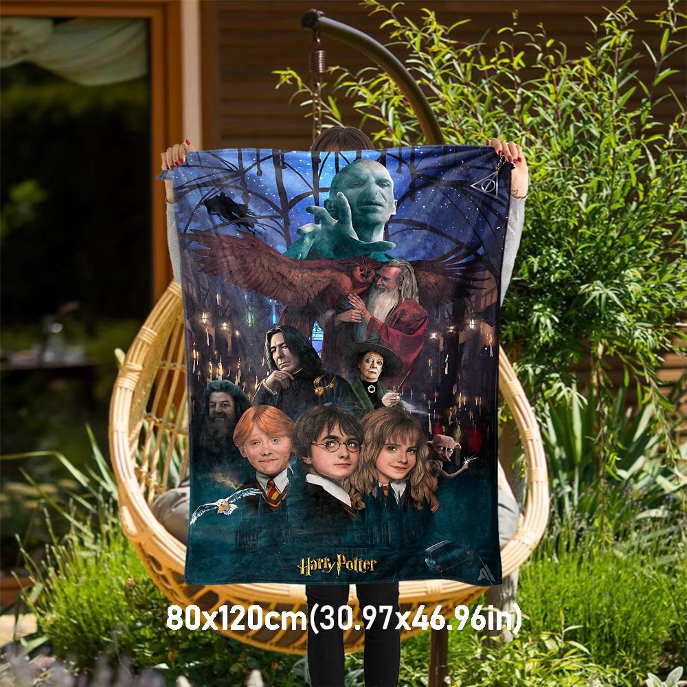 1pc Harry Potter Voldemort Hogwarts Outdoor Flannel Throw Blanket All Season Soft Warmth,Home Decor 1031177