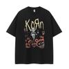 KORN Band Retro American Street Metal Design Relaxed Pure Cotton Roundneck Rock Shortsleeved Tshirt