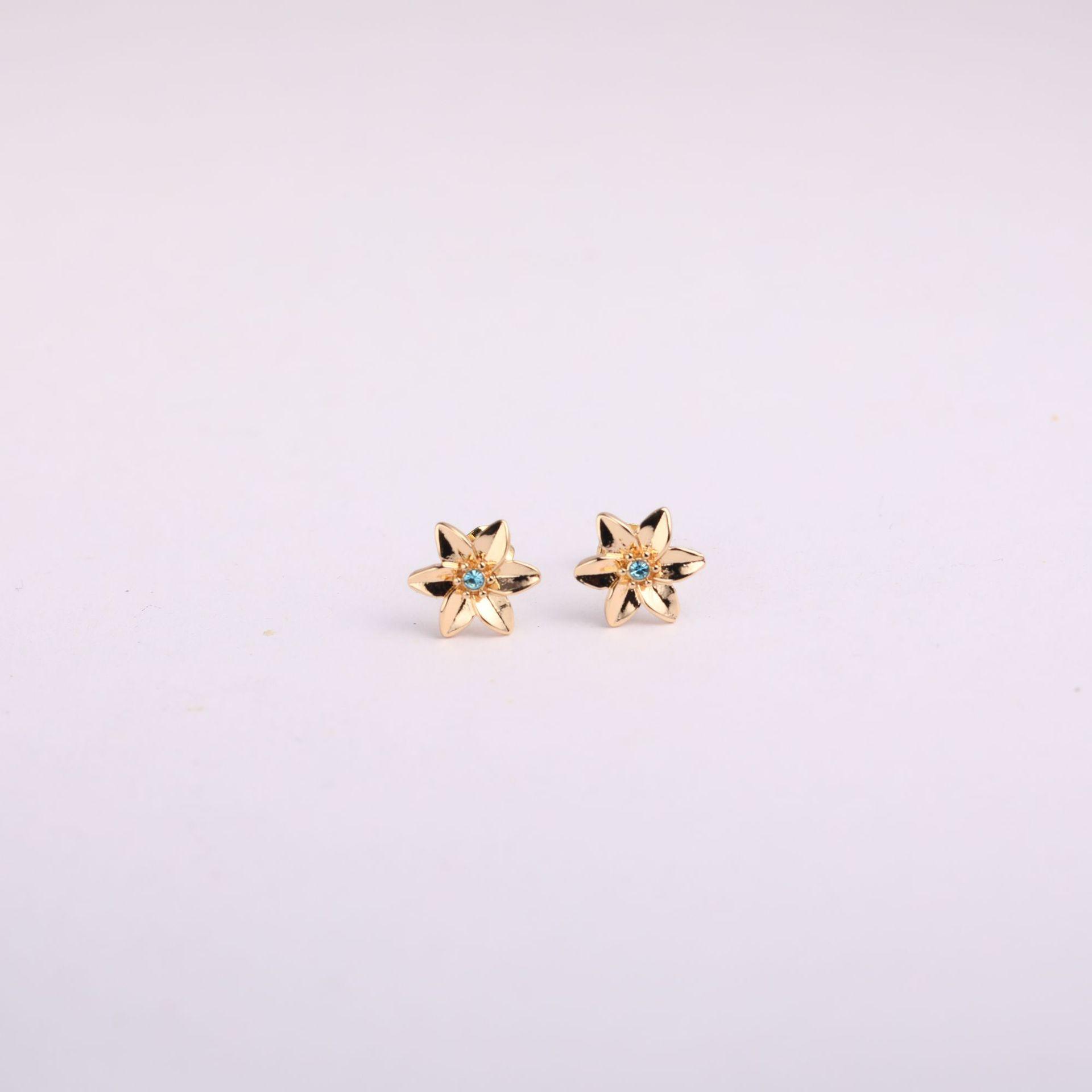 

Ювелирные изделия из нержавеющей стали Серьги с цветком месяца Простые серьги Серьги с камнями декабря