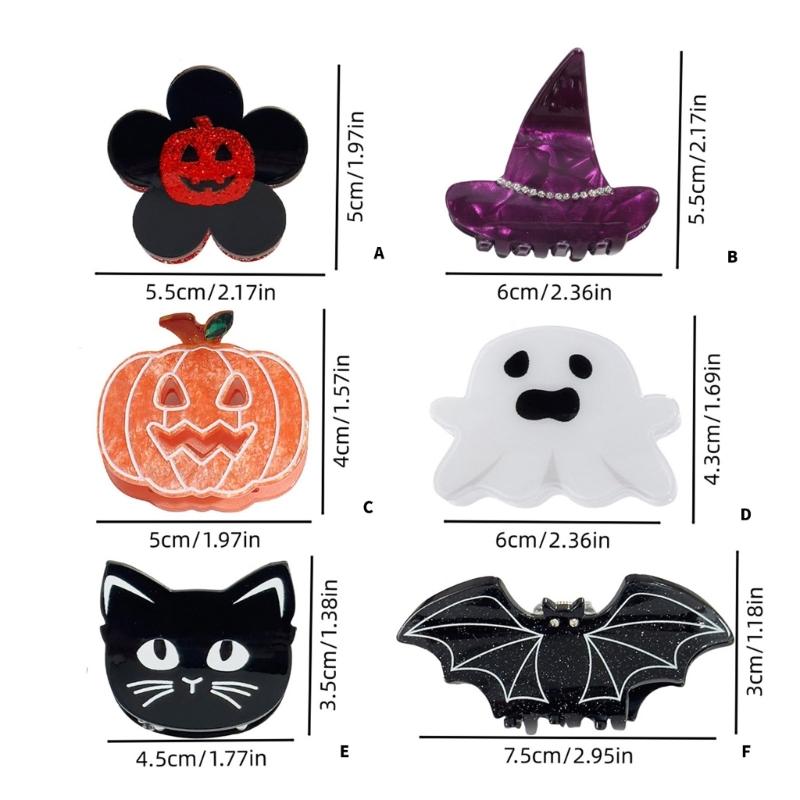 Sparkling Halloween Hairpins Permanent Acrylic Material Comfortable Wear Party Theme Accessories for Women Men Children