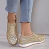 Plus Size Sequined Athletic Flats for Women Spring 2025 New Arrival Fashionable Casual Flats Comfortable Lightweight Women's Shoes