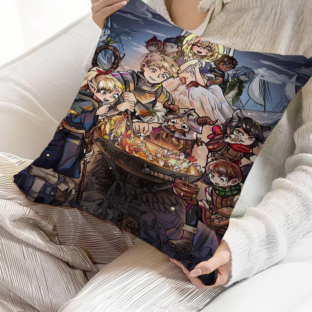 Anime Delicious In Dungeon Cushion Cover Polyester Sofa Cushions Decorative Throw Pillows Home Decoration Pillowcover