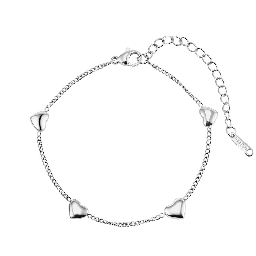 Braccialetto cavigliera sottile Effie Queen in acciaio inossidabile per gamba da donna Moda Estate Spiaggia Gioielli per Piede Cavigliere Minimaliste CZ Regalo