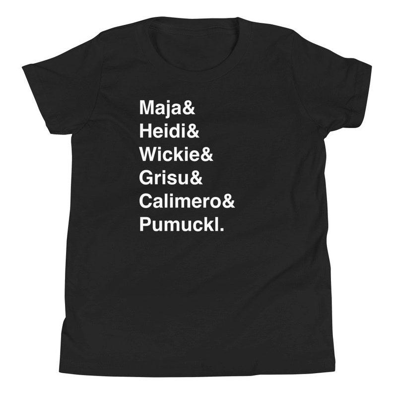 80s Retro Cartoon Character Youth T-Shirt: Maja, Heidi, Wickie 150