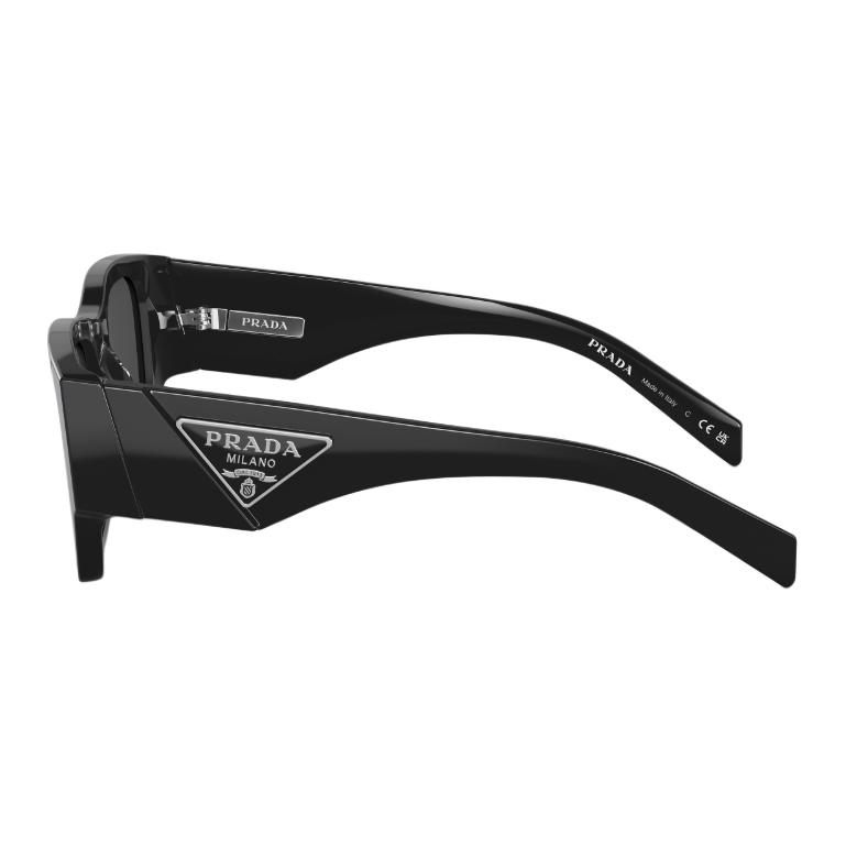 Prada Fashion High-End Triangle Logo Design Acetate Square Sunglasses Unisex Sunglasses Black PR-10ZSF-1AB5S0-55-19