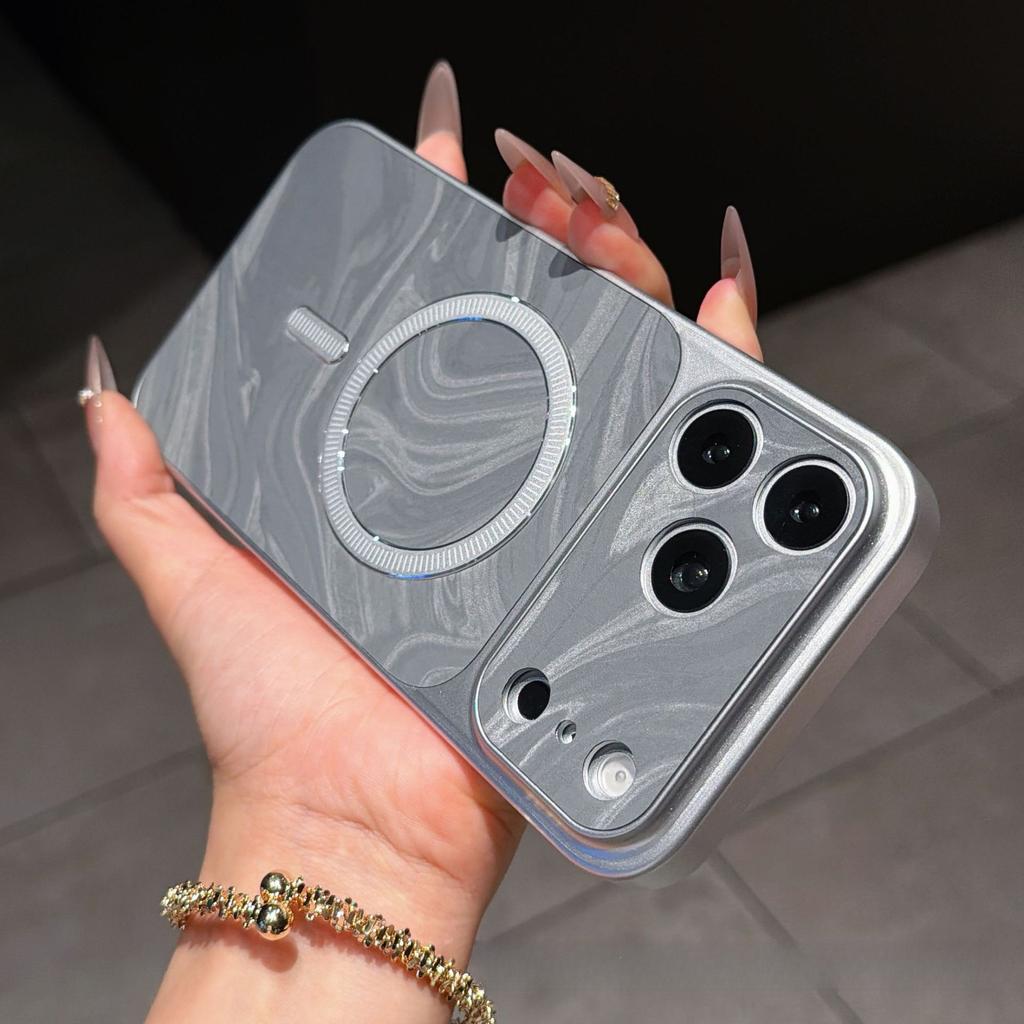 Seconds Change iPhone17Promax Water Ripple Magnetic Mobile Phone Case for Apple 16 All-inclusive Lens Anti-drop Sheath