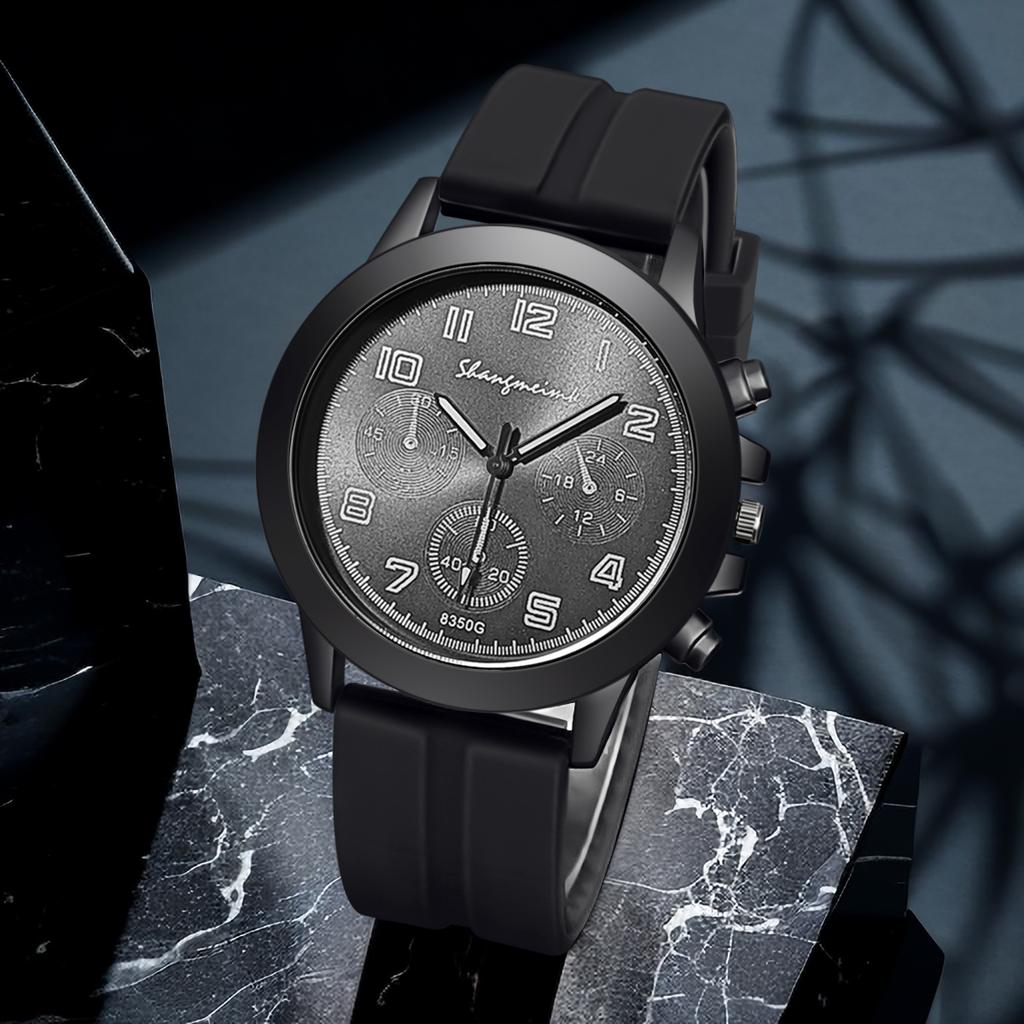 Watches for Men Casual Quartz Watches Man Silicone Strap Quartz Wristwatch Fashion Simple Round Glass Dial Date Watch Reloj