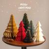2x Paper Christmas Tree Ornament Christmas Desktop Decoration Foldable Trendy Sculpture for Indoor Bedroom Bookshelf Walkway