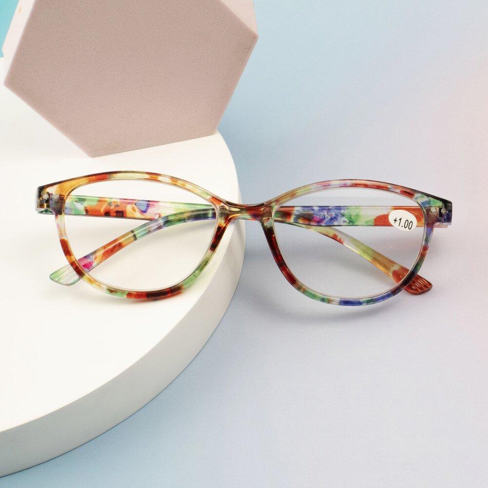 Reading Glasses For Women Personality Cat Eye Reader Rivet Decorative Frame Amplifier For Presbyopic Glasses Fashion Ladies