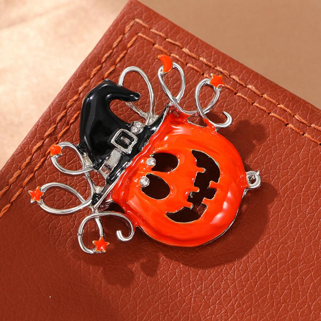 Halloween Pumpkins Brooch Pin For Women Cute Pumpkins Rhinestone Crystal Brooch Lapel Pins Thanksgiving Festival Holiday Bag Hat Suit Jewelry Gift