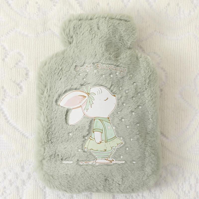 Cartone Animato Peluche Coniglio Orso Borsa Acqua Calda Riempimento Acqua Velluto Piccolo Portatile Studente Scaldamani Carino Borsa Acqua Calda