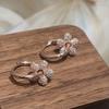 INS Micro-Paved Diamond Flower Earrings - Women's Luxury, Simple, Lightweight Fashion