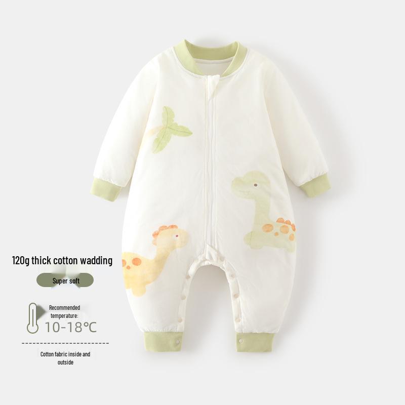 120g Padded Baby Footed Sleeping Bag - Autumn/Winter Newborn Anti-kick Zippered Quilt, Thickened for Warmth