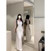 Black u-neck sleeveless I-shaped vest dress women's summer spice girl waist slim skirt temperament hip-wrapped long dress