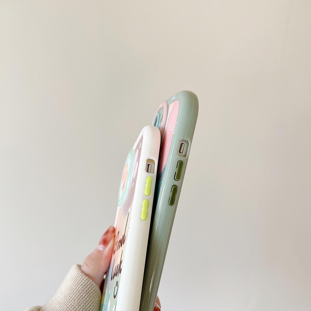 Süßes Lächeln Lustiger Buchstabe Stoßfeste Handyhülle für Iphone 14 13 12 11 Pro Max Cartoon Smiley Gesicht Weiche Silikon Rückseite