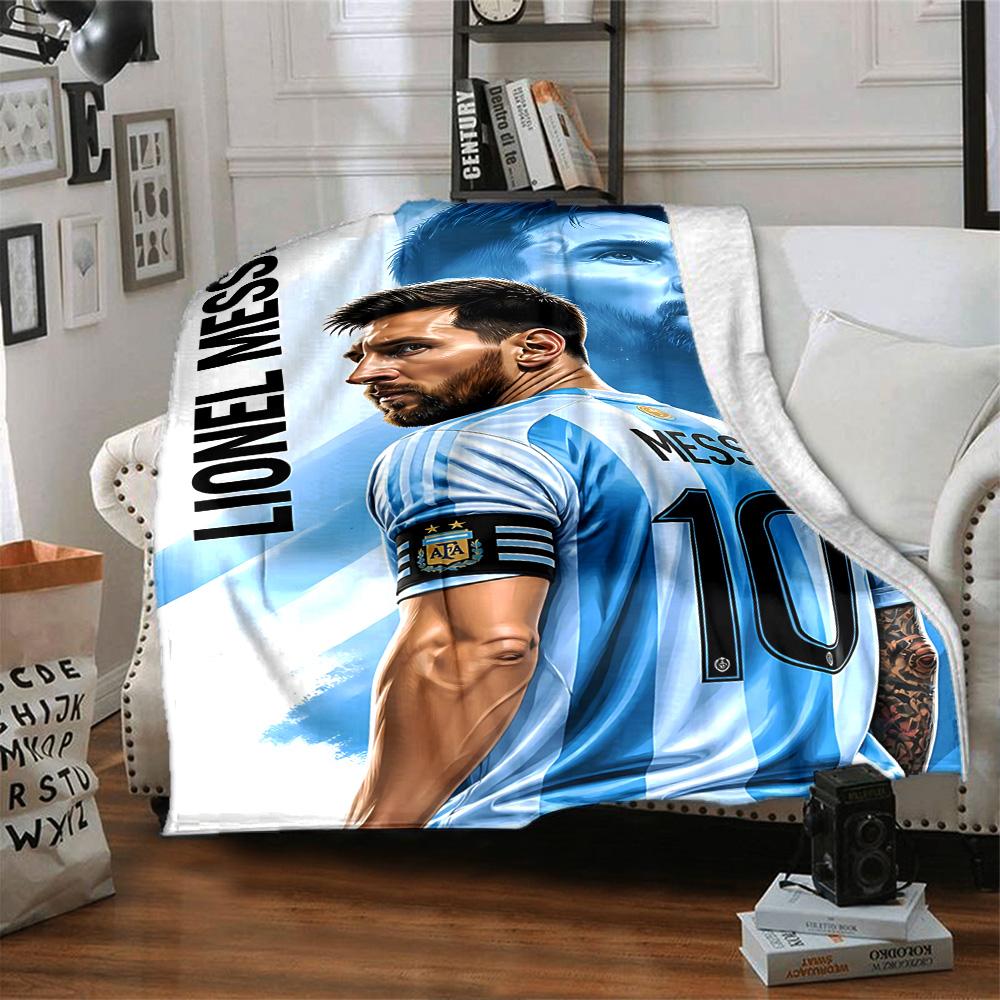 1 pièce Couverture en flanelle Célébration de Messi de l'Argentine Super Douce Mignonne Confortable pour Voyage Literie Canapé Canapé Couverture Y7304