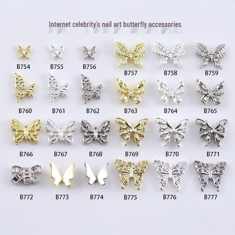 3D Alloy Hollow Butterfly Nail Art Jewelry
