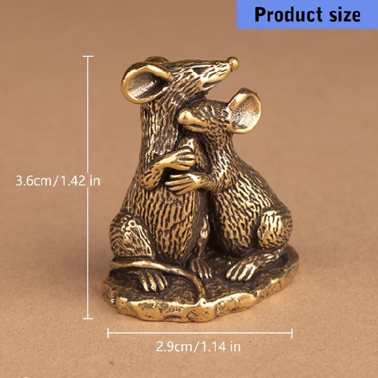 Small Animal Sculptures Golden Love Mouse Statue Home Decors Accent Mice Figurines Gift for Pet Lover Desktop Ornament