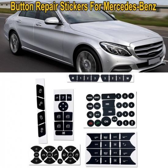 Button Repair Kits Window Switch Sticker For Mercedes-Benz C250 CLA200 C300 C200