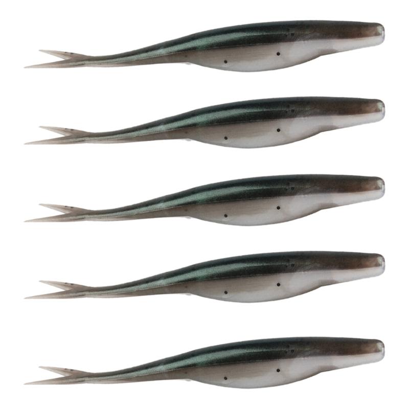 5Pcs Slightly Split Tail Swimbaits Floating Fishing Lure Soft Artificial Baits Fishing Accessories Easy To Use