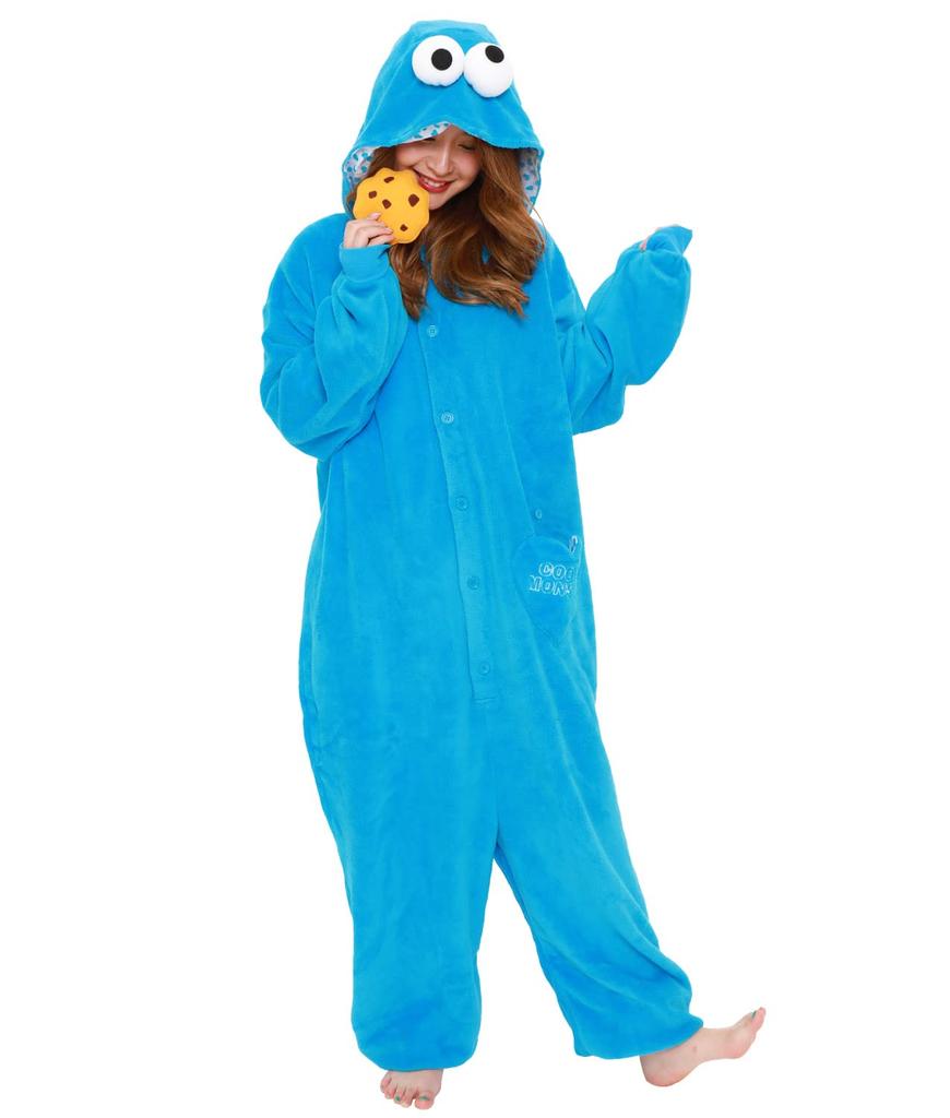 SAZAC Character Fleece Kigurumi Sesame Street Cookie Monster