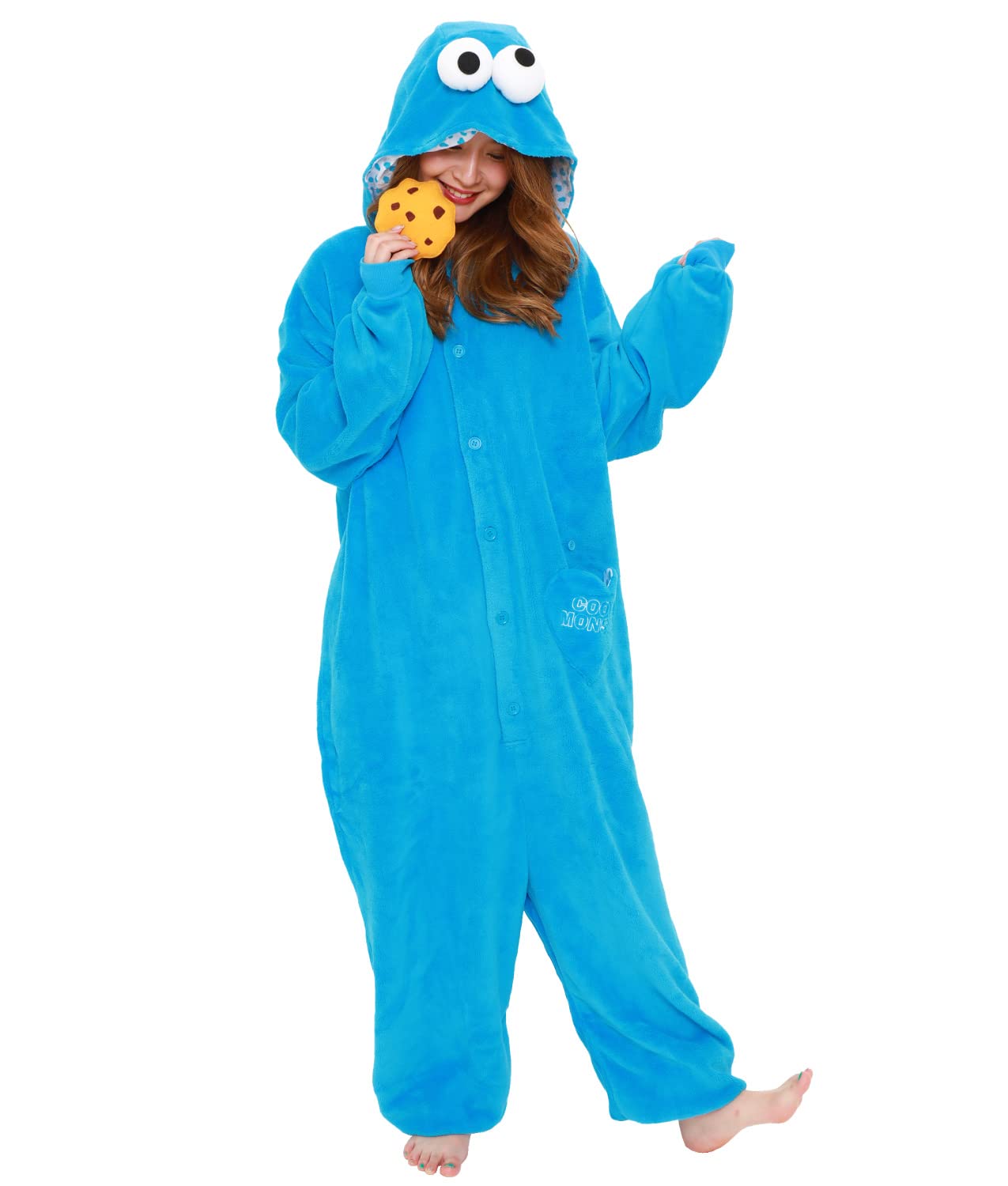 SAZAC Character Fleece Costume Sesame Street Cookie Monster -
