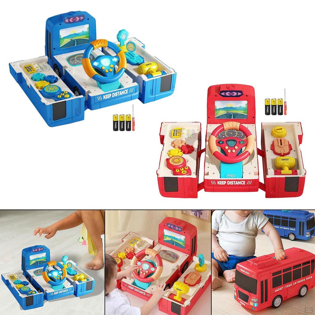 Autobusová hračka pro děti Výuka simulace řízení volantu se zvukem a světlem