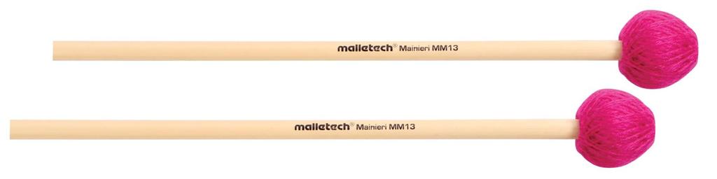 Malletech Vibraphone Mallet M. Mainieri Series [MM13] Handle: Rattan, Hardness: Medium Soft, Color: Pink