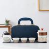with Canister Travel Tea Set Ceramic Porcelain Teaware Tea Pot and Cup Set Tea Gift Set  Travel Use