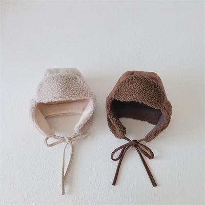 Winter Children Plus Velvet Earmuffs Windproof Coldproof Warm Corduroy Cap Boy Girl Baby Fleece Cotton Thicken Solid Hat 2-6Y
