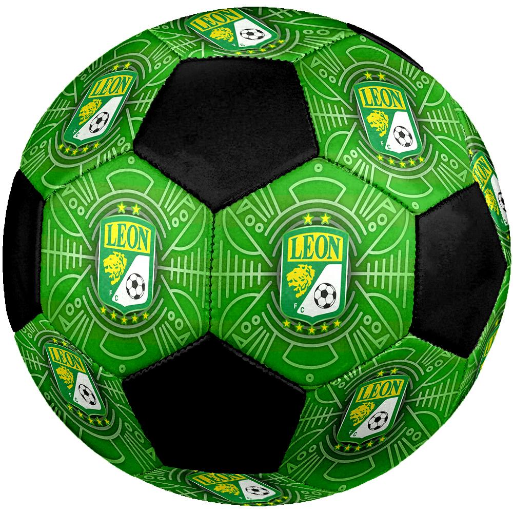 SIZE 5 León FC Soccer Ball Colorful All Ages Machine Stitched PVC Competition Ready Durable High-Bounce