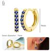 925 Silver Ear Buckles Fashion Hoop Earrings Dark Blue Crystal Pendant Gold Earrings High Women's Jewelry Luxury Gifts