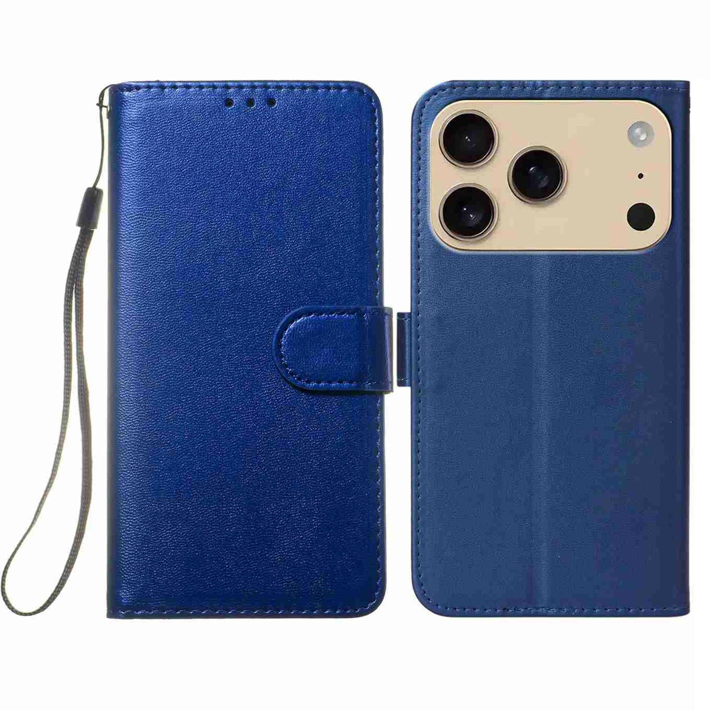 

For iPhone 17 Pro Max Case PU Leather Flip Phone Cover Wallet Card Slot Holder Blue