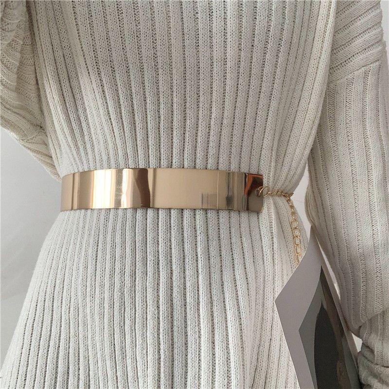 

Waist Eyecatching Metallic Belt For Women In Vibrant Gold And Silver Fashionable Accessory For Occasions All золотий