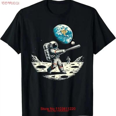 Baseball Novelty Astronaut Funny T Shirt Vintage Washed Soft Stylish Stretched Homme Streetwear Casual Versatile Slightly