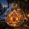 Addobbo Luminoso per la Storia di Natale - Addobbo Diorama Luminoso di Natale, Mini Scena Illuminata con Luce LED Calda, Mini Luminoso