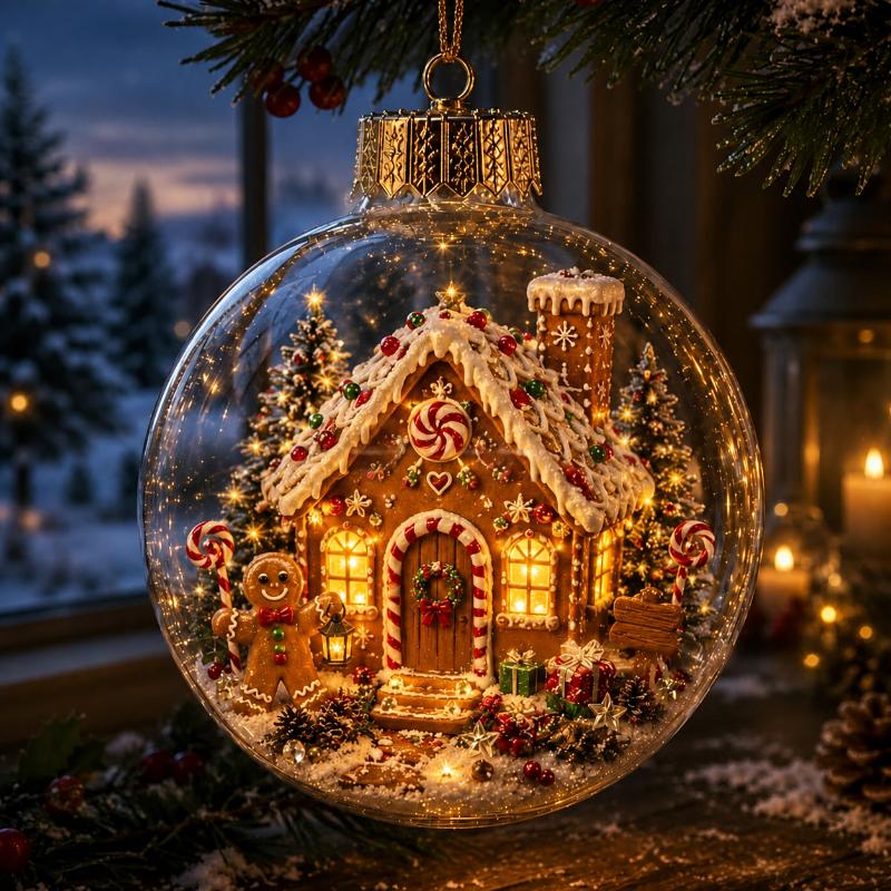 Addobbo Luminoso per la Storia di Natale - Addobbo Diorama Luminoso di Natale, Mini Scena Illuminata con Luce LED Calda, Mini Luminoso