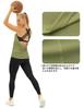 Icyzone Regata Yoga e Treino Oliva Top Feminino, Roupa, Sem Fio, Bojos, Respirável, Secagem Rápida, Camisola, Corrida, (Tamanho M, Verde)