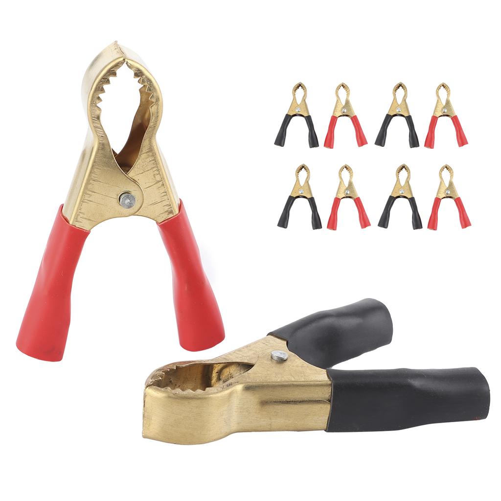 10 Stück Batteriekabelklemmen Reines Kupfer Ladeklemmen 50A Auto Elektrisches Testwerkzeug