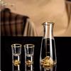 Gold Foil Golden Rockery Wine Glass Set Wine Divider 100ml Wine Jug Set Metal Storage Rack Transparent Gold Mountain