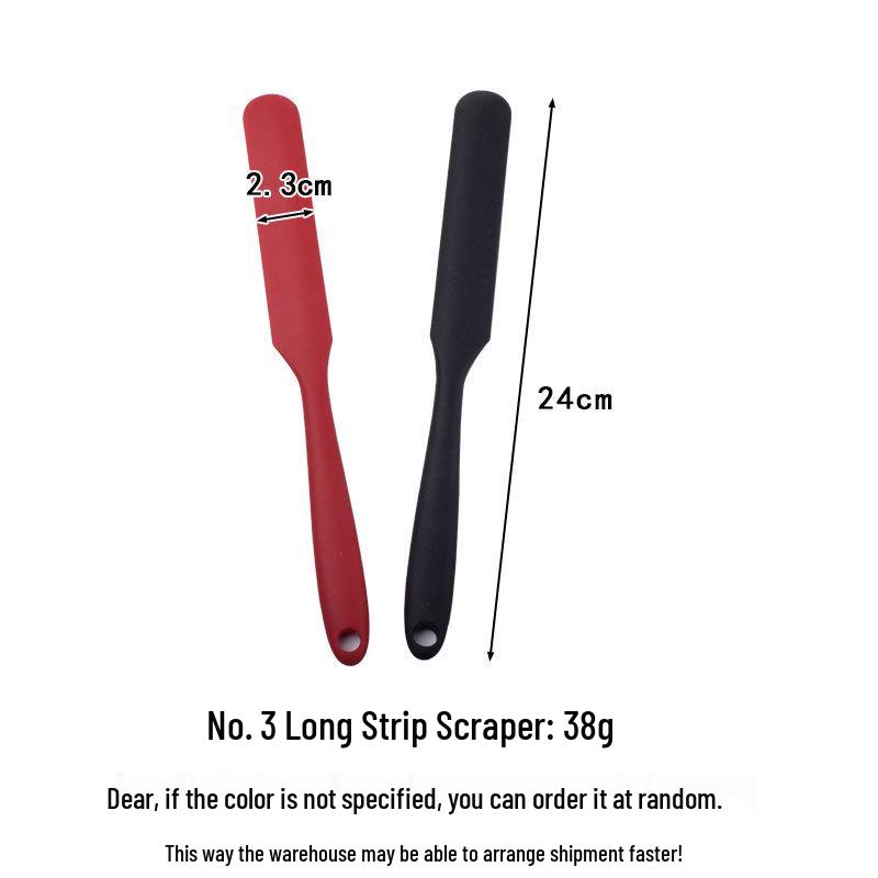 Double-Sided Silicone Cake Scraper & Spatula for Mixing & Demolding Black