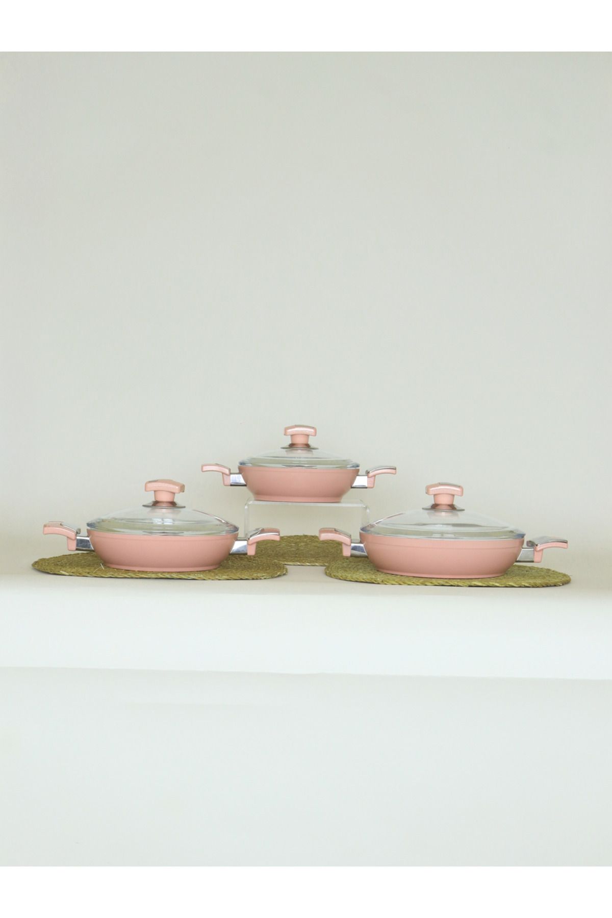 6 Parça Seramik Omlet Set Pembe