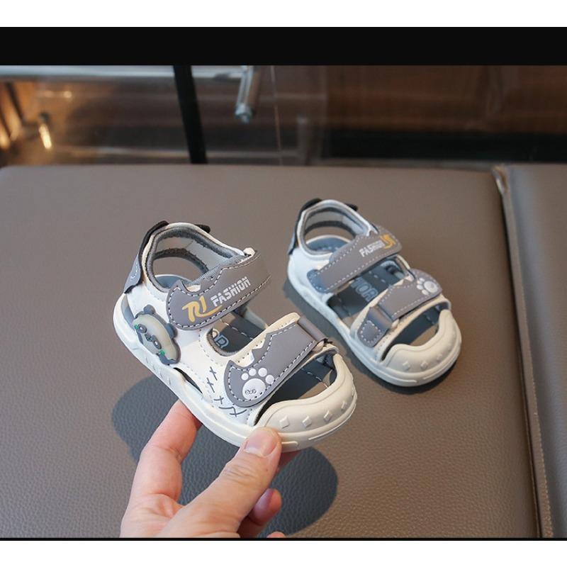 New Summer Luminous Closed-toe Sandals, Waterproof Soft Sole Toddler Walking Shoes
