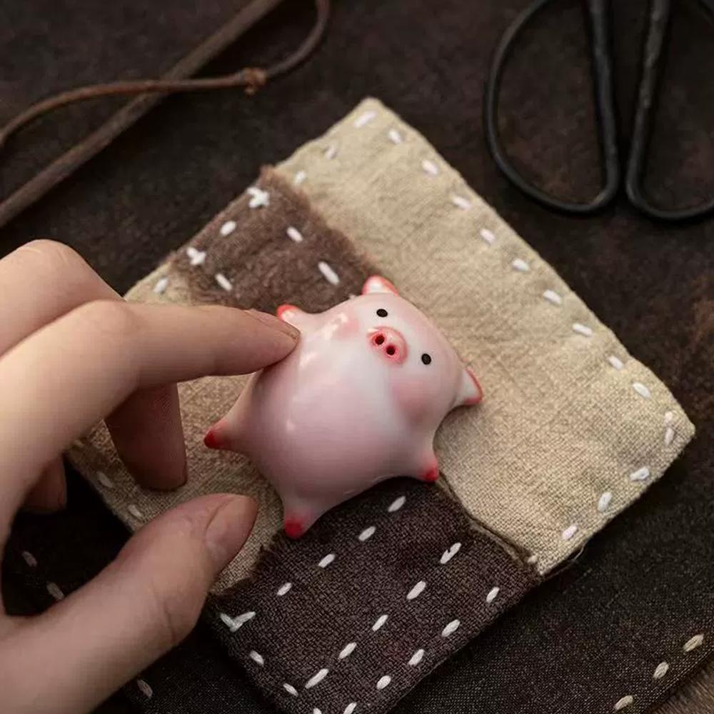 Ceramic Bubble Pig Tea Pet Cute High Temperature Resistant Safe for All Tea Sets Easy Clean Portable Tea Table Ornament Gift