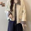 Coat for Women Cotton Autumn Winter Thickened Casual Oversize Straight-Shoulder Long-Sleeve Short Jacket
