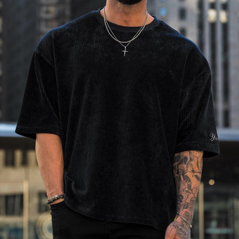 Nové pánské volné tričko New Muscle Fitness Brothers Sports na léto s kulatým výstřihem a krátkým rukávem z bavlny na běhání